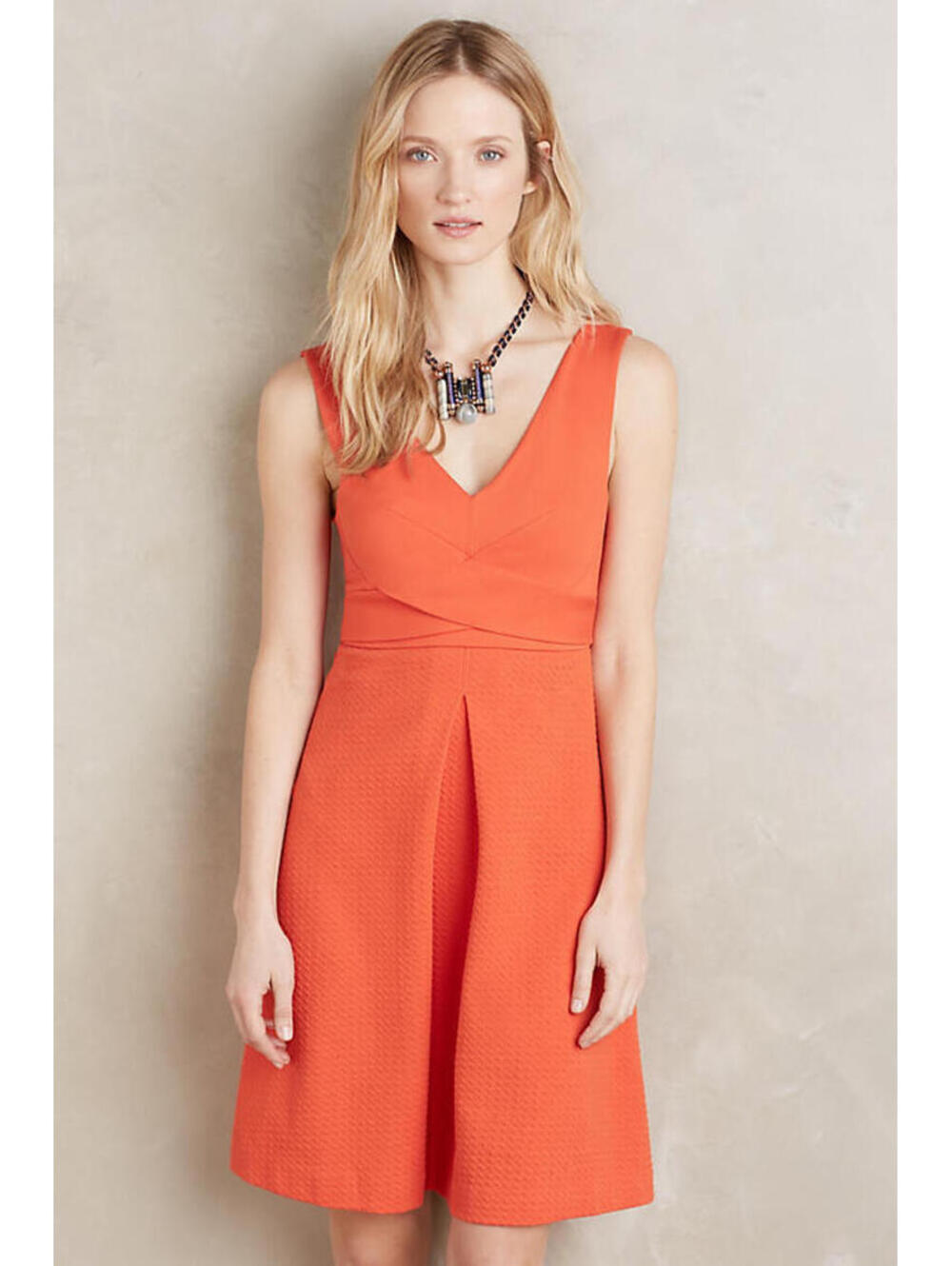 Anthropologie HD in Paris EUC Women's Ardmore Sleeveless Knit Orange Dress Sz 2